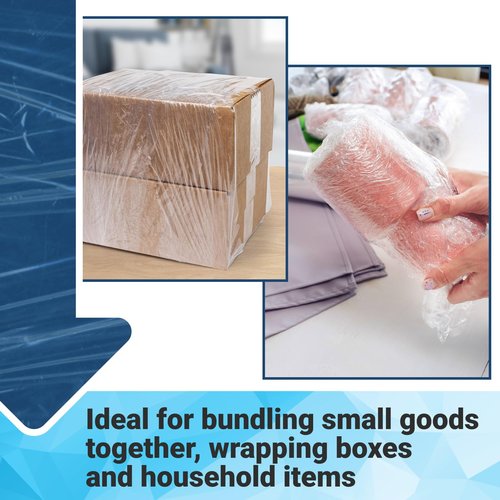 IDL Packaging 3" x 1000' Stretch Wrap Mini Roll of 80 Gauge (Pack of 10 Replenishment Rolls) - Extra Sticky Clear Plastic Wrap Film - Great Tear-Resistant Plastic Wrap for Moving and Office Needs