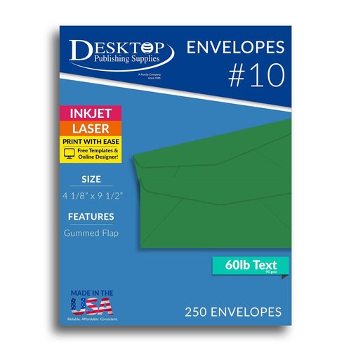 Green #10 Envelopes (250 Envelopes)