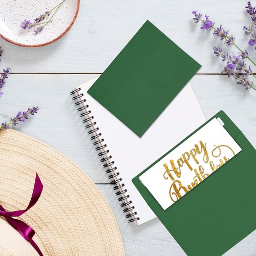 Skiennix A7 Green Envelopes - 50 Pack Self-Seal 5x7 Inch for Weddings, Invitations & Photos