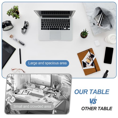 Conference Room Tables, Folding Conference Table, White Flip Top Mobile Training Tables with Wheels, Large Conference Seminar Table for Office Meeting Room (6Pcs 47.2”)
