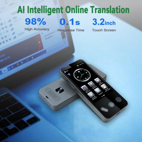 Language Translation Device, Two Way Real-Time Voice Translation, Support 138 Languages, Offline & Recording & Photo Translation, Portable Translation for Travel/Business/Study