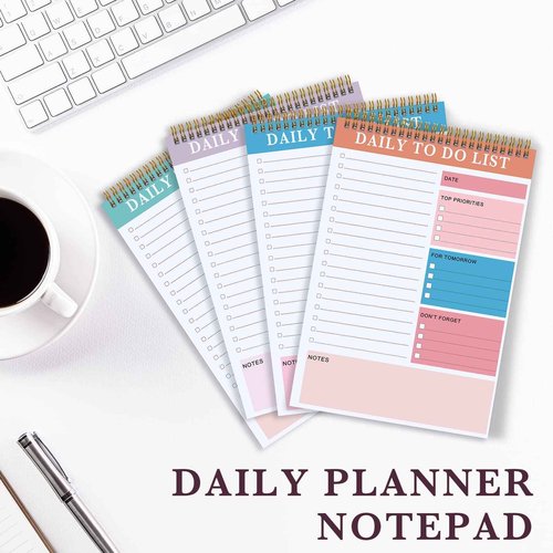 32 Pcs Daily to Do List Notepad Daily Planner with 52 Sheets Tear Off, Spiral to Do List Notebook Notepad Undated Bulk for Adults Kids Classroom Office Plan Work Schedule Checklist, 6.38 x 9.84 Inch