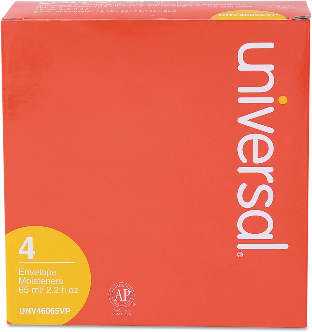 Universal 46065VP Envelope Moistener - Clear Adhesive Solution, 2.2 oz Bottle, 4-Pack