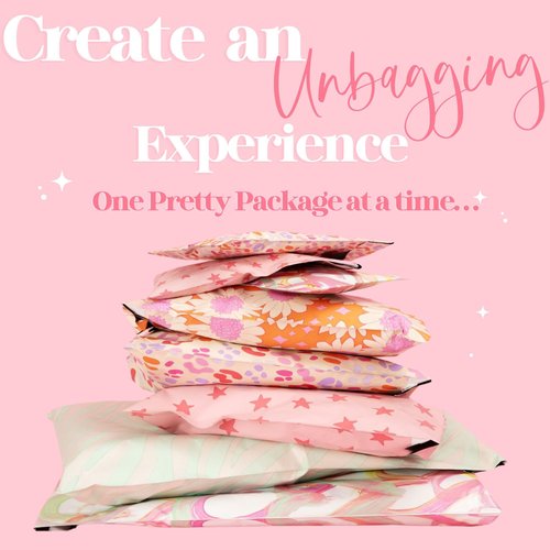 Pretty Package Store 6x9 Designer Poly Mailer 100 Pack Heavy Duty Waterproof Self Seal Shipping Bags for Small Business Large Mailing Envelopes Bulk Tear Resistant Cute Packaging Pink Bows Coquette