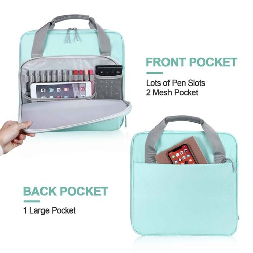 Losong 3 Inch D-Ring 3 Ring Zipper Binder, Binder with Strap 700 Sheet Capacity & Multi-Pockets School and Office Organizer, Compatible with 13-Inch MacBook(Patent Design Light Blue)