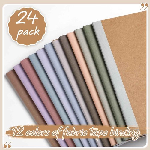 Harloon A5 Composition Notebook Journals 8 x 5.75 in College Ruled Kraft Notebooks with Rainbow Spines Small Lined Composition Book for Office Home(Vivid Color,24 Pcs)