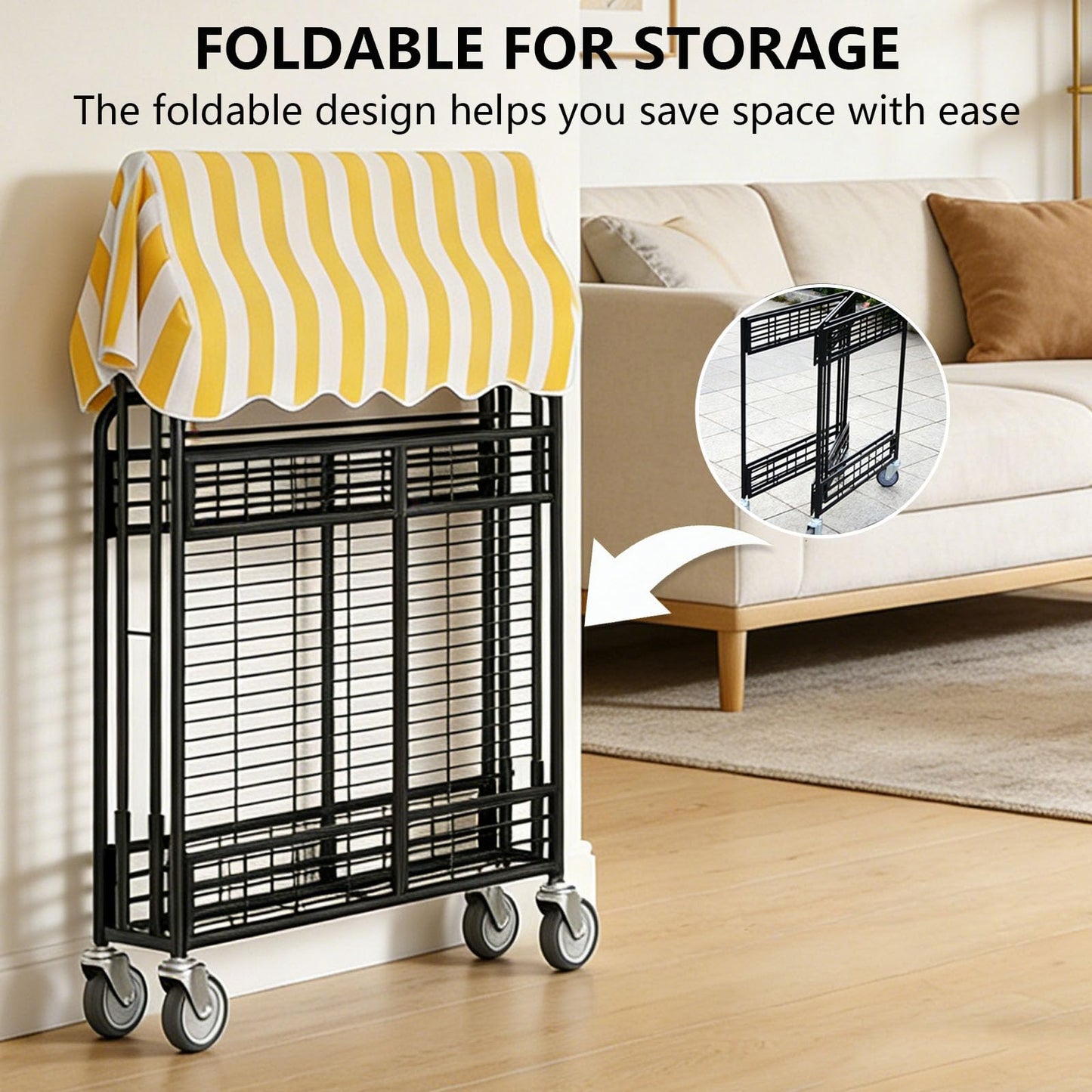 Folding Vendor Stall Cart with Canopy 2-Tier Mobile Food Display Stand On Lockable Wheels Flexible Storage Thickened Square Tube Suitable for Farmers Markets and Street Stalls Pink + White 43.3in