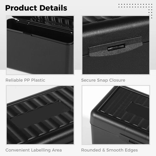 12 PCS Index Card Holders, 3” x 5” Index Card Organizer Box, Note Card Stationery Holder, Flash Card Container, Plastic Storage Box for Office Supplies, Business Cards, Recipes, Addresses