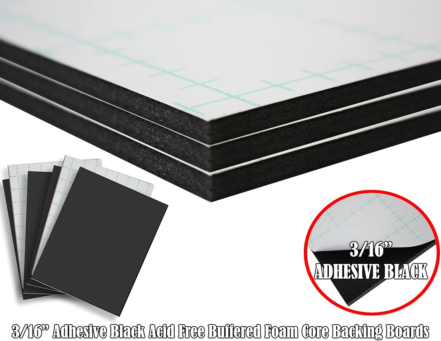 Skiennix Self-Adhesive Foam Board - 24x30 Inches, 25 Pack, Acid-Free, Black Mounting Solution