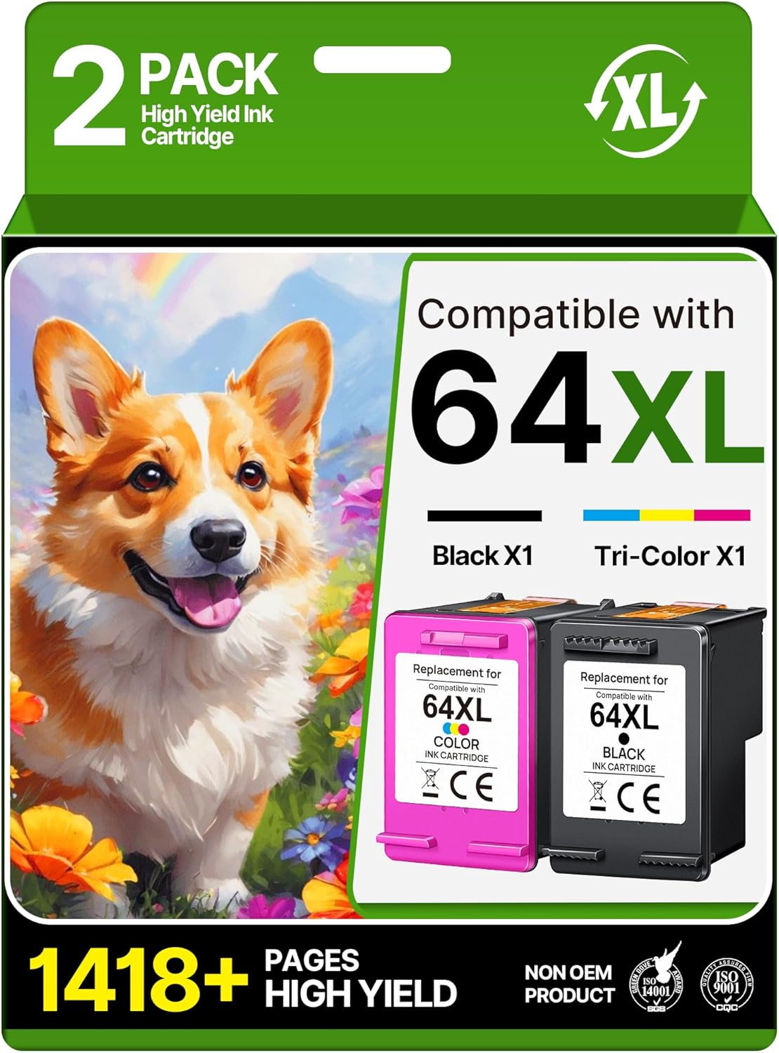PG-240XL/CL-241XL Ink Cartridges Replacement for Canon 240XL 241XL Combo Pack 240 241 Printer Ink for PIXMA MG3620 MG3600 TS5120 TS5100 MG3220 MG3520 MG2120 MX472 (1 Black, 1 Tri-Color)