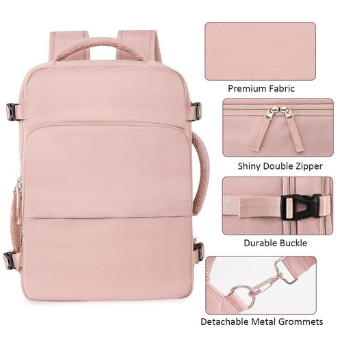 Snoffic Travel Backpack for Women Men,Travel Laptop Backpack w/USB Charging Port, Waterproof Travel Backpack Carry On Flight Approved,Weekender Business Hiking Bag,Laptop Backpack 17 inch