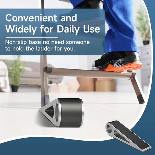 Heavy Duty Door Stopper - Aluminum & Rubber Wedge for Home, Office, Hotel | 4.92L x 1.02W x 1.22H Inch, Silver