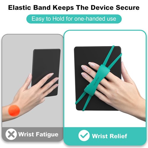 2 Pack Comfortable Hand Strap for Kindle and Tablets, Kindle Accessories for Reading in Bed, Secure and Lightweight Grip Holder for 4.7-8" Tablet/Paperwhite/Kobo/Oasis/E-Book/Phone (Jade)