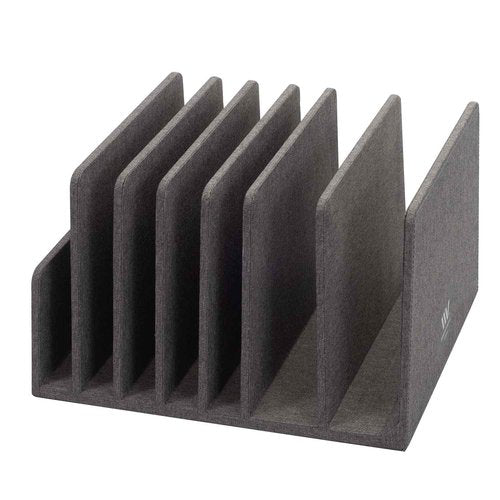 MobileVision Executive Dark Gray Device Organizer for Smartphones, Tablets and Laptops, 7 Slots with Extra Wide Slots for Laptops
