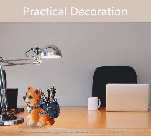 Photour Dog Pen Holder for Desk Cute Pencil Holder Creative Desk Pen Organizer for Home Office School Ideal Gifts for Women Mom Dog Lover or Kids