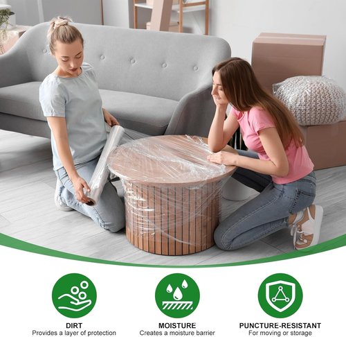 DOTUHAO Stretch Wrap, 18 Inch x 2000ft Shrink Wrap Roll, 80 Gauge Stretch Film, Pallet Wrap Stretch Film, Plastic Wrap for Pallet Wrapping Shipping Moving (2PCS)