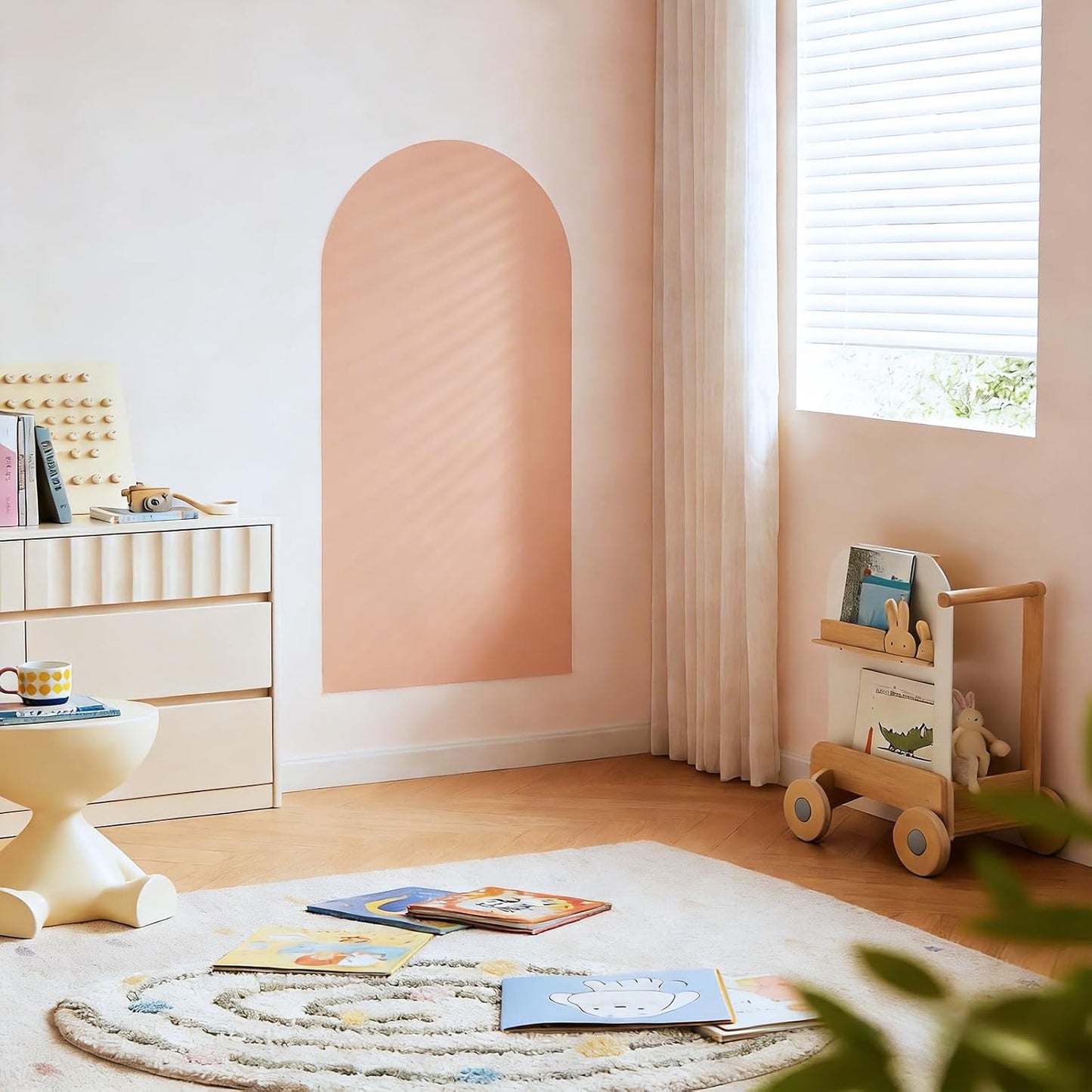 Skiennix Magnetic Wall Decal - 40 x 18 Inch Light Pink Chalkboard for Learning & Playroom