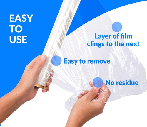Reli. 4 Rolls [Made in USA] | 18" Stretch Wrap (1,500 ft/roll) Clear Shrink Wrap/Stretch Plastic Wrap for Moving - Plastic Pallet Cling Wrap Stretch Film - 18" Stretch Film for Moving and Storage