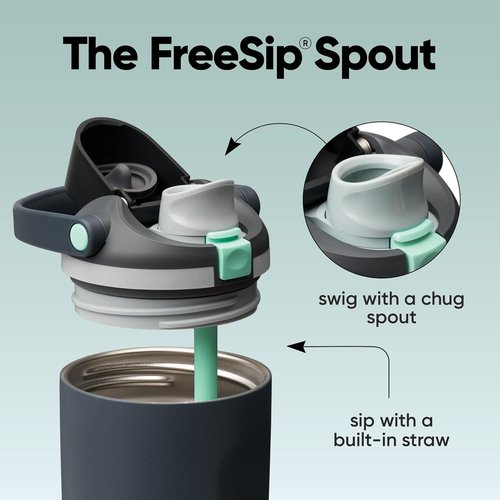 Owala FreeSip Sway Insulated Water Bottle - 30oz Stainless Steel, Two-Way Spout & Built-In Straw, Foggy Tide