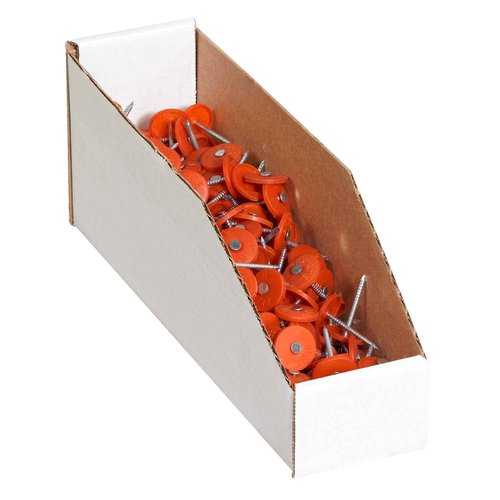 Aviditi Corrugated Cardboard Storage Bins, 3"x 18"x 4 1/2", White, Pack of 25, for Warehouse, Garage and Home Organization