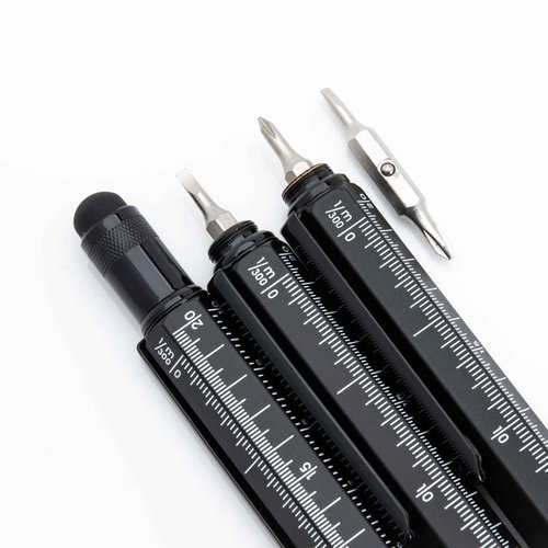 MONTEVERDE USA 9-in-1 Tool Mechanical Pencil in Black – Multifunctional Pencil with Stylus, Screwdrivers, Ruler, and Eraser – Exclusive Collection Great Gift for Professionals