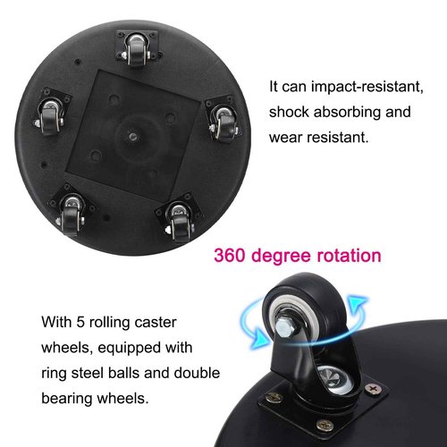 PATIKIL Low Roller Seat Wheel Stool Chair PU Leather Short Low Rolling Stool with Universal Wheel for Home Office Fitness (Brown), 5.1" Height