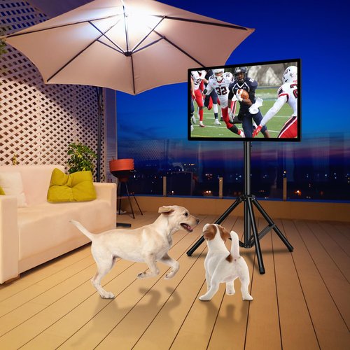 PERLESMITH TV Tripod Stand-Portable TV Stand for 23-70 Inch LED LCD OLED Flat Screen TVs-Height Adjustable Display Floor TV Stand with VESA 400x400mm, Holds up to 88lbs PSTM1