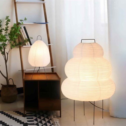 Teru Ji Kaikang 15.75" Desk Rice Paper Floor Light,Nordic Design Floor Lamp,Rice Paper Lantern Bedside Light,Living Room Desk Lamp Bedrooms Paper Desktop Lights