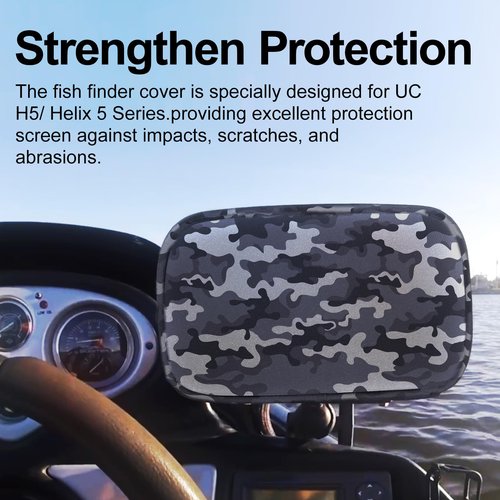 Fish Finder Cover, Compatible with UC H5/ Helix 5 Screen Cover, Made of Neoprene Protects Your Screen and Device from Sun and Adverse Weather Damage (Camouflage)