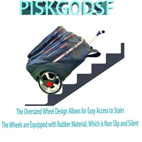 PISKGODSF 22 Inch Rolling Backpack with Wheels for Travel, 55 L Large Capacity Wheeled Backpacks, Roller Backpack with 15.6 Inch Laptop Waterproof Compartment