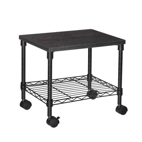 SONGMICS 3 Tier Wide Printer Stand with Wheels, Rolling Printer Table Cart with Metal Storage Shelf, for Home and Office, 16.1 x 12.2 x 15 Inches, Black ULGR301B01