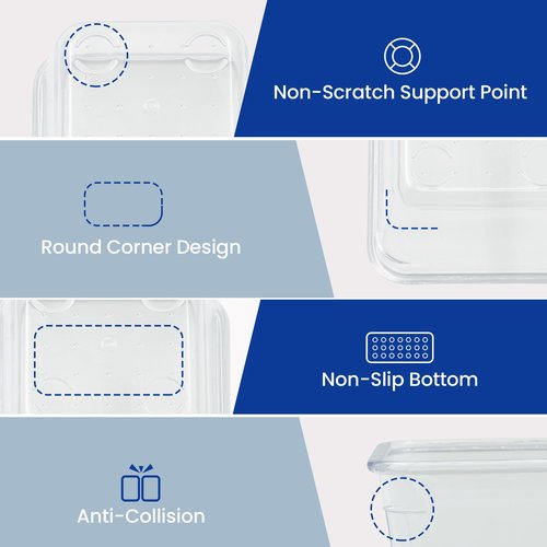 welsteepse 25 PCS Clear Plastic Drawer Organizer Set, 4 Different Sizes, Suitable for Drawers, Cabinets, and Storage Boxes. Perfect for Storing Cosmetics (white 25pcs)