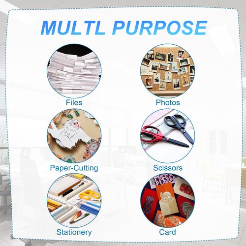 Voittozege 4 Pack A4 Paper Storage Box, A4 Document Case for 8.5" x 11" Letter Paper, Scrapbook Storage Box, File Portable Project Case for Magazine,Envelopes(Inner Size 12.2 x 8.9 x 0.7 in)