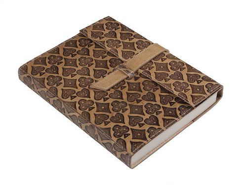 STORE INDYA Vintage Inspired Leather Journal Diary (Playing Cards-Brown) 7"x 5" Inches (90 Pages Book) Mother's Day Gift