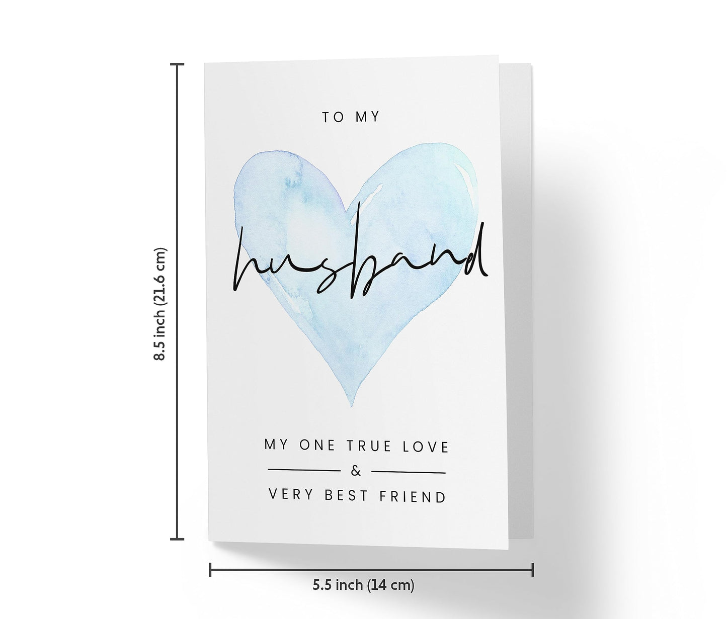 Karto Sweet Birthday Card for Husband Him - Large 5.5x8.5 inch Husband Birthday Cards - One True Love