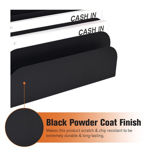 BankSupplies STEELMASTER Steel Cashier Pad Rack - 8 Slot File & Desk Organizer - Paper Organizer - Black Powder Coat Finish - Scratch & Chip-Resistant - Forms, Applications, Deposit Slips & Checks