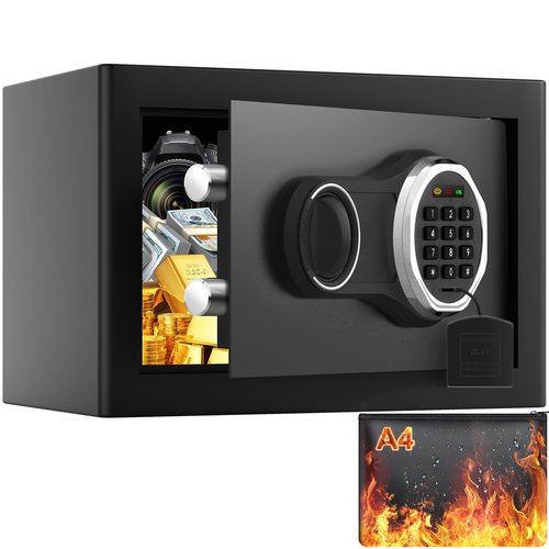 Small Safe Box with Combination Lock, 0.4 Cubic Personal Safe, Security Home Safes for Documents Jewelry Money Valuables