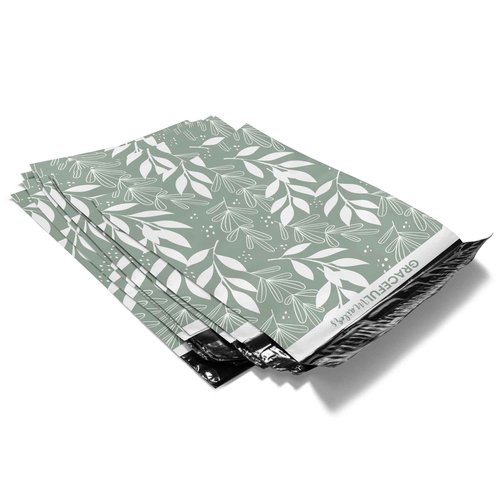 Graceful Mailers Poly Mailers 14.5x19 100 Pack, Waterproof & Tear Resistant Mailing Envelopes for Small Business Supplies, Shipping Bags for Clothes, Cute Shipping Bags for Small Business, Sage Beauty