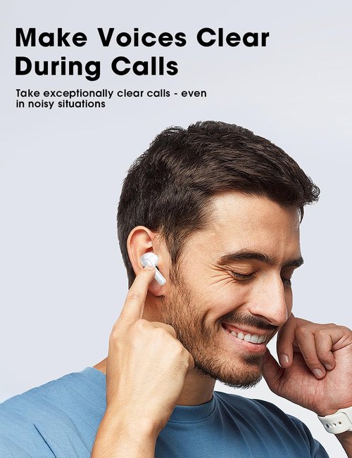 ZZU Wireless Earbuds, 2025 Ear Buds with Big Bass Stereo Sound, Lightweight Bluetooth Earbuds with 48 Hours Playtime, in-Ear Fit Earphones, IPX7, Hands-Free Calls with AI for iPhone, Android, Pad