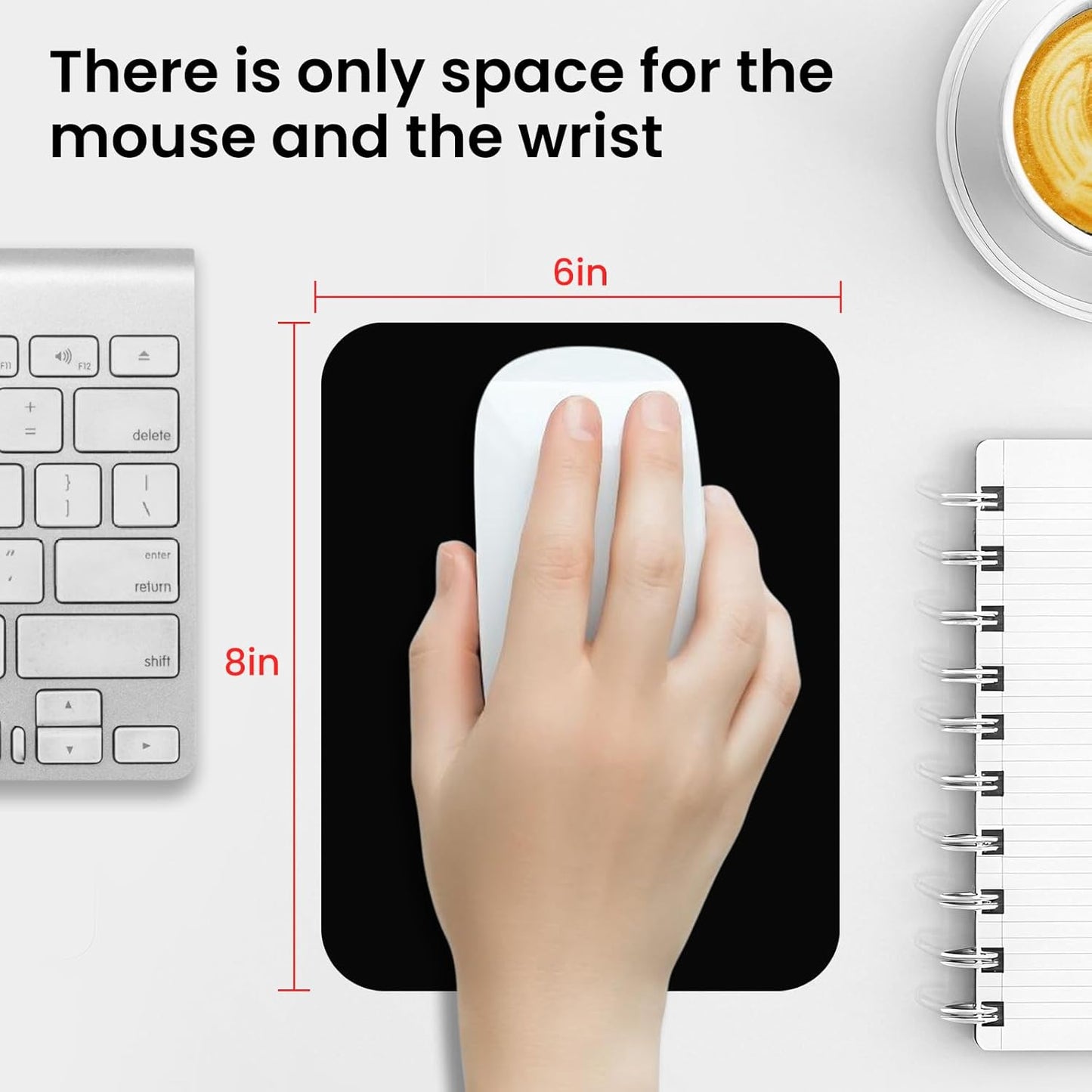 Small Mouse Pad by [Brand Name] - 6 x 8 Inch Flexible Design for Travel & Office Use | Black