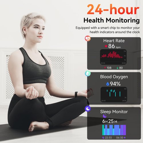 SENBONO Smart Watch with Alexa Built-in, 1.83" HD Touchscreen, Digital Bluetooth Calling, IP68 Waterproof Fitness Tracker, 120+ Sports Modes, 24/7 Heart Rate/Sleep Monitor for iPhone Android (Black)