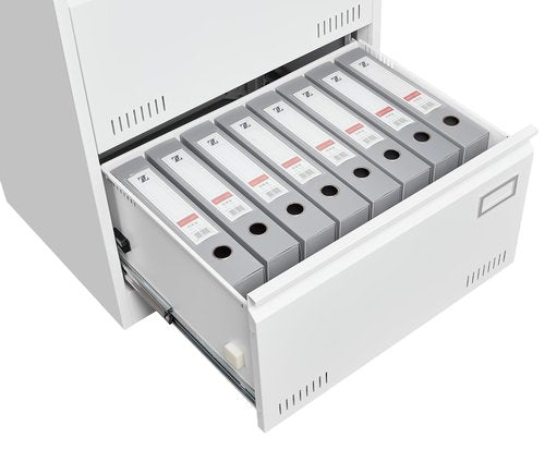 Jintop 3 Drawer Lateral File Cabinet with Lock and Card Holder, Multifunctional Metal Filing Cabinets w/Heavy 3 Section Slide Rail & Breathable Holes,for Legal/Letter/A4,White
