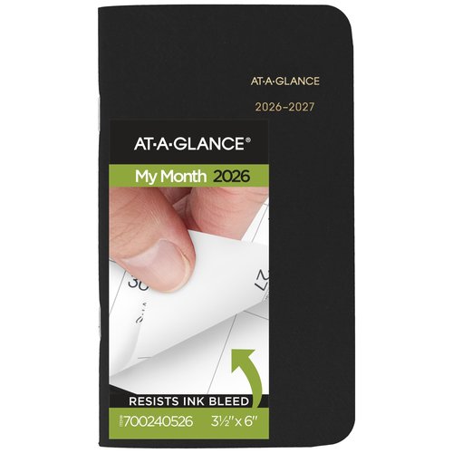 AT-A-GLANCE 2026-2027 Planner, 2 Year Monthly Planner, 3.5" x 6", Pocket Size, Black (700240526)