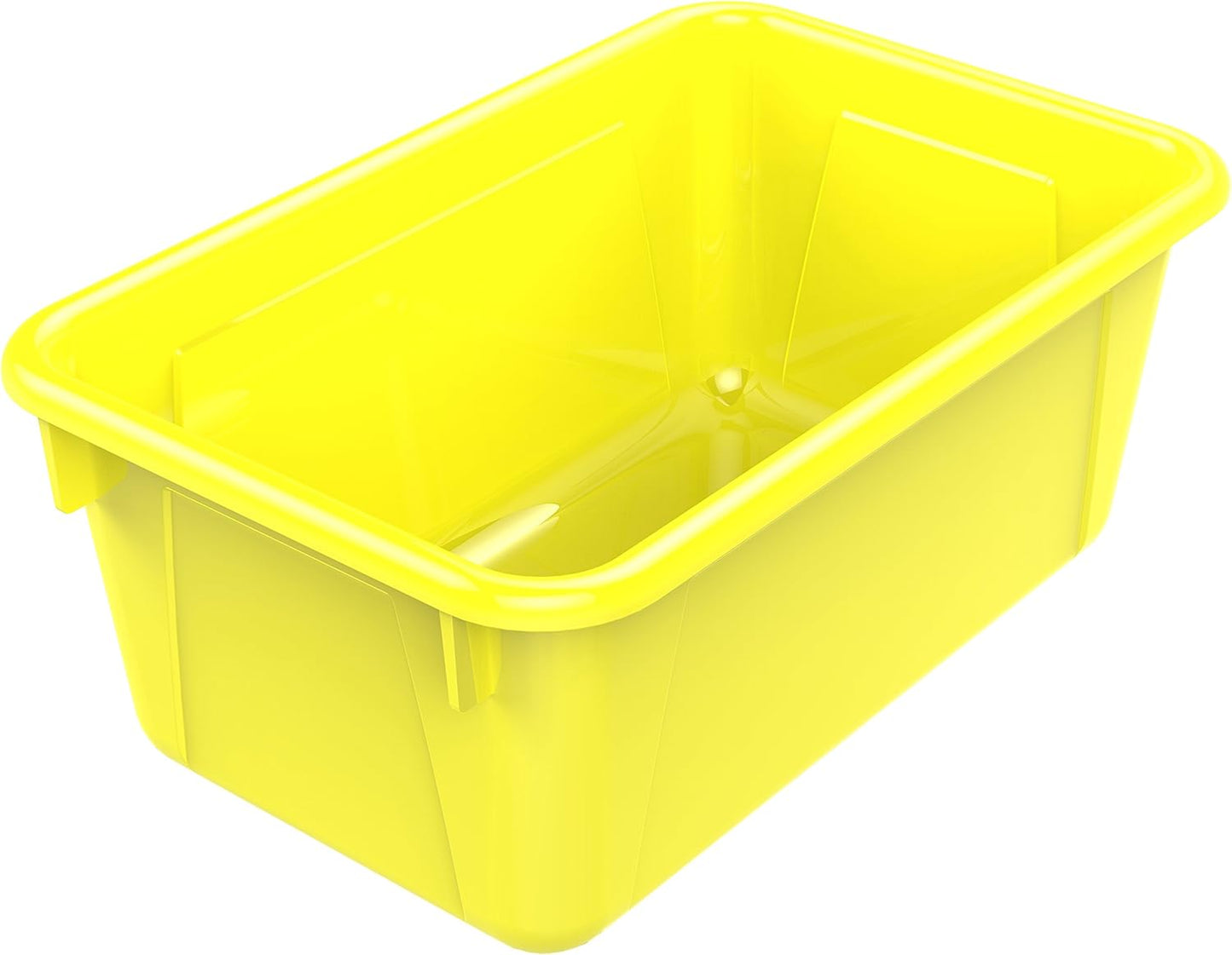 Storex Small Cubby Bins - Pack of 5, 12.2 x 7.8 x 5.1 Inches, Bright Yellow Storage Solution