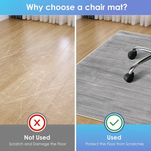 Azadx Chair Mat for Hardwood Floor 48" x 60" Desk Chair Mat for Hard Floors Slip Resistant Under Desk Rug Protector for Rolling Chairs Computer Chair Mats Low Pile Carpet Floor Protector,Dark Grey
