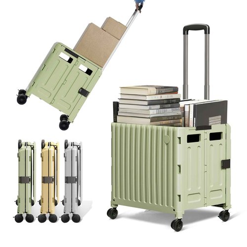 Heavy Duty Rolling Cart for Stairs：Collapsible Utility Crate with Wheels & Handle Foldable Tote Box for Toolbox Trade Show Supplies Teachers TODAYGO Mobile Storage Cart with Lid