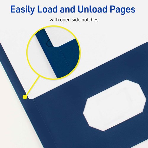 Avery Two Pocket Folders with 3 Prong Fasteners, Holds 70 Sheets, Case Pack of 125 Blue Folders (47975)