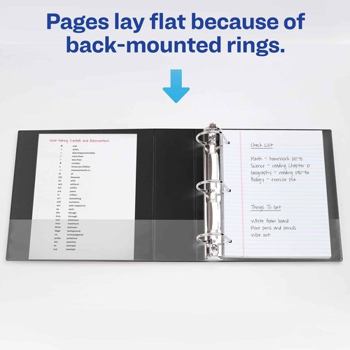 Avery Heavy-Duty View 3 Ring Binder, 3 Inch One Touch Slant Rings, 3.5" Spine, 1 Black Binder (79100) (Pack of 4)