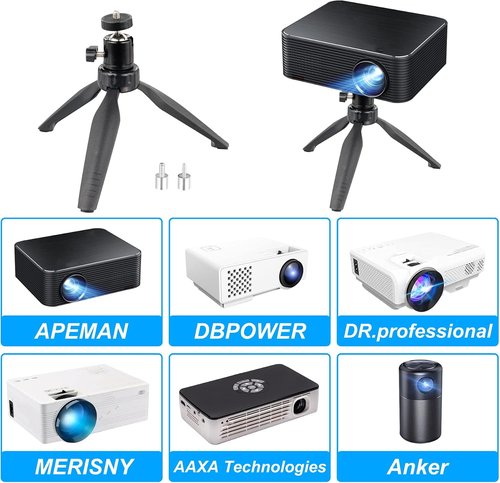 DR.J Mini Projector Tripod Mount - Universal Compatibility with DBPOWER, Anker, AAXA & More