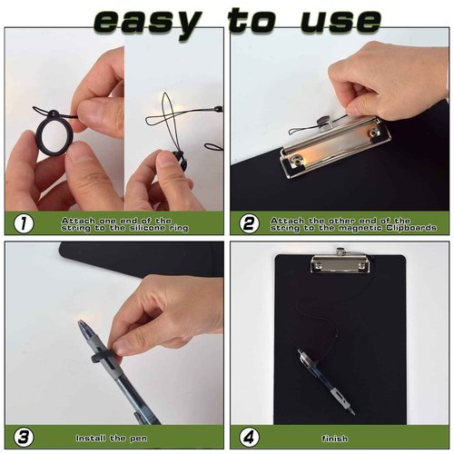 6 Pack Magnetic Clipboards with Pen Holder 9X 12.5 Black Clip Board with Low Profile Letter Size Clipboards Nursing Clipboard Foldable Forklift Clipboard for Refrigerator Office Classroom(6)